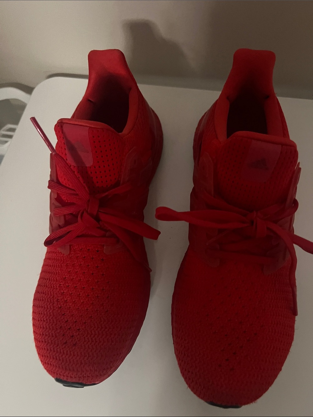 adidas Kids Red Knit Lace-Up Sneakers